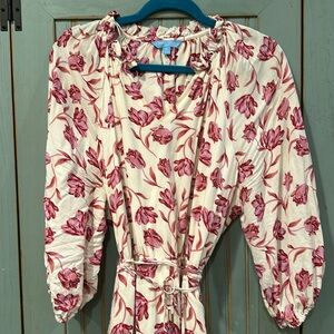 Cream and pink floral Spring dress